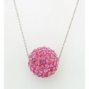 Swarovski Pink Sapphire Ball Pendant .925 Silver